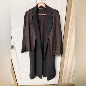 Jofeld Charcoal Trench Coat with Scarf